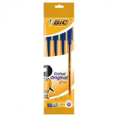 BLISTER 4 BIC CRISTAL FINO...