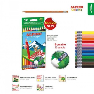 CAJA LAPIZ ALPINO BORRABLE...