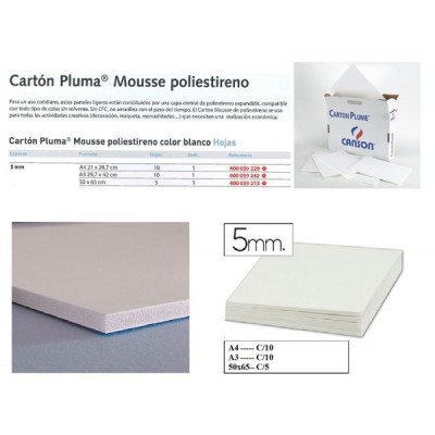 CARTON PLUMA 5 MM. 50X65...