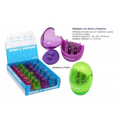 SACAPUNTAS DOBLE C/GOMA Y...
