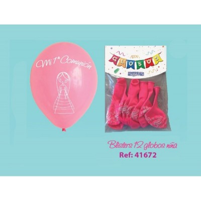 BLISTER 12 GLOBOS COMUNION...