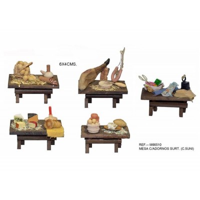 MESA MADERA C/ADORNOS 6X4 CM.