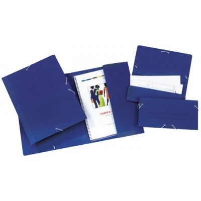 CARPETA CARTON AZUL 1/4 BOLSA