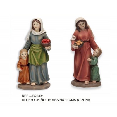 CAJA MUJER C/NIÑO RESINA 11...