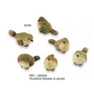 PAJAROS RESINA 2 CM.STDOS.
