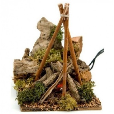 HOGUERA CON LUZ LLAMA 15X9X12