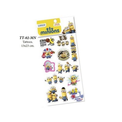 LAMINA CON 15 TATTOOS MINIONS