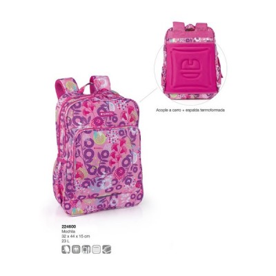 MOCHILA 2 DPT LINDA 32X44X15