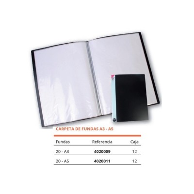 CARPETA POLIPR. 20 FUNDAS A3